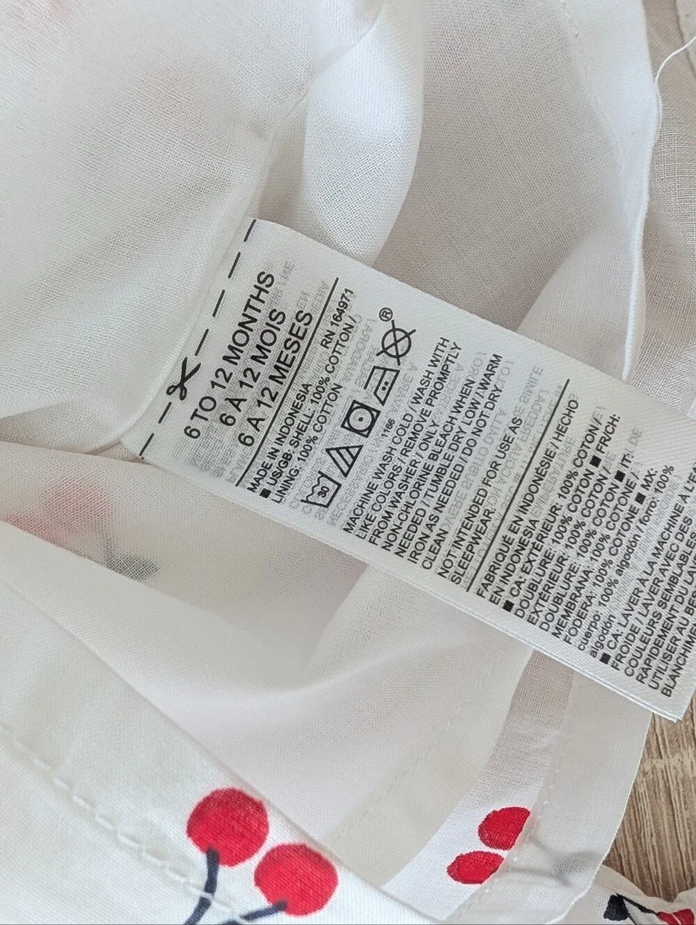 NWT Janie and Jack White Baby Top & Bloomers with Red Cherry Print